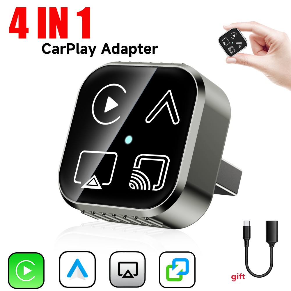 Wireless CarPlay Adapter for Apple iPhone & Android Auto USB Adapter Plug & Play