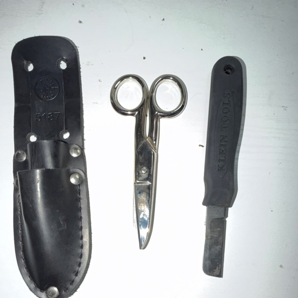Klein Tools Industrial Knife with Sheath and Scissors Model 5187