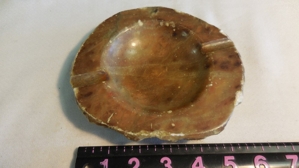 GEODE AGATE RAW STONE CUT POLISHED ASHTRAY