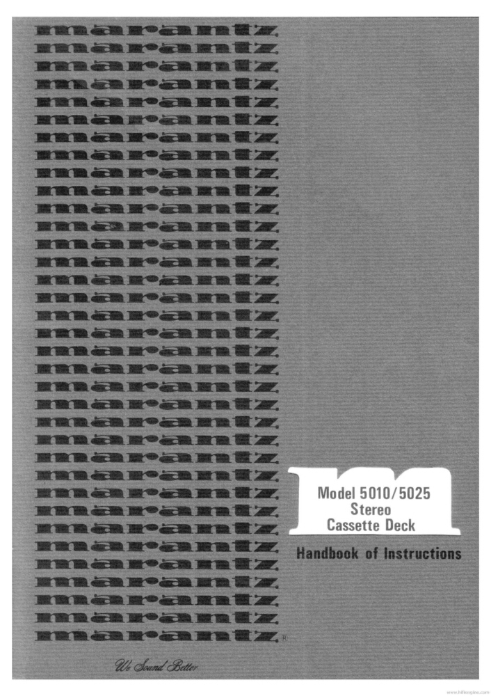 Marantz 5010 Cassette Deck Owners Manual