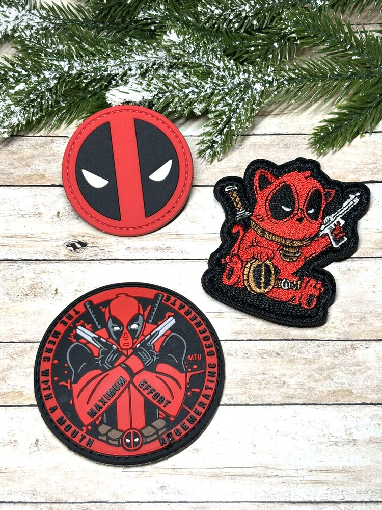 Embroidered Tactical Patch - Deadpool Patch - Lucky Cat Patch - Hook & Loop