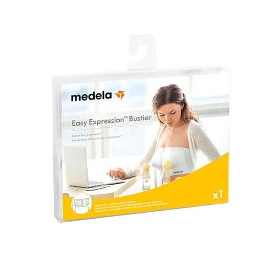 Medela Easy Expression Bustier Pumping Bra, Comfortable & Adaptable Nude Large