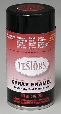 Testors Spray 3oz Ruby Red Metal Flake 1629