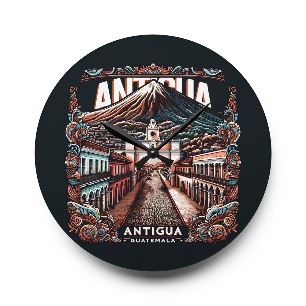 Antigua Guatemala Wall Clock (Acrylic)
