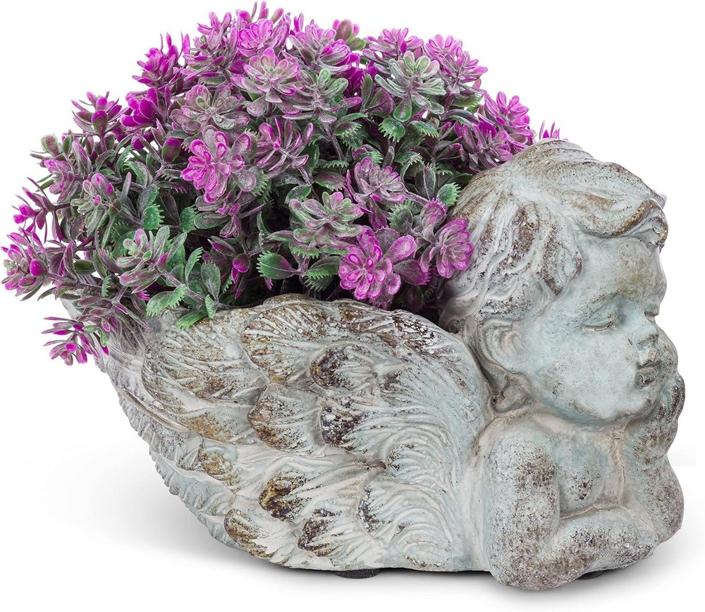 Abbott Collection Resting Cherub Planter 7"