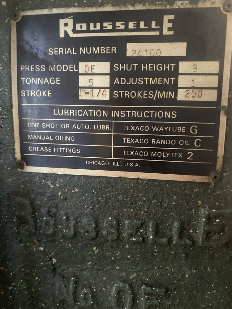 Rousselle Punch Press Machine