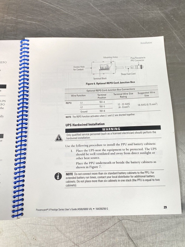 Powerware 9 Prestige Series 4500 / 6000 - Users Manual / Instructions Book