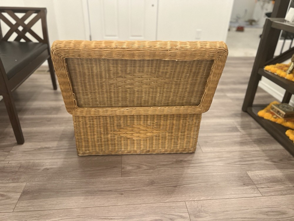 Wicker Storage Chest With Glass Top