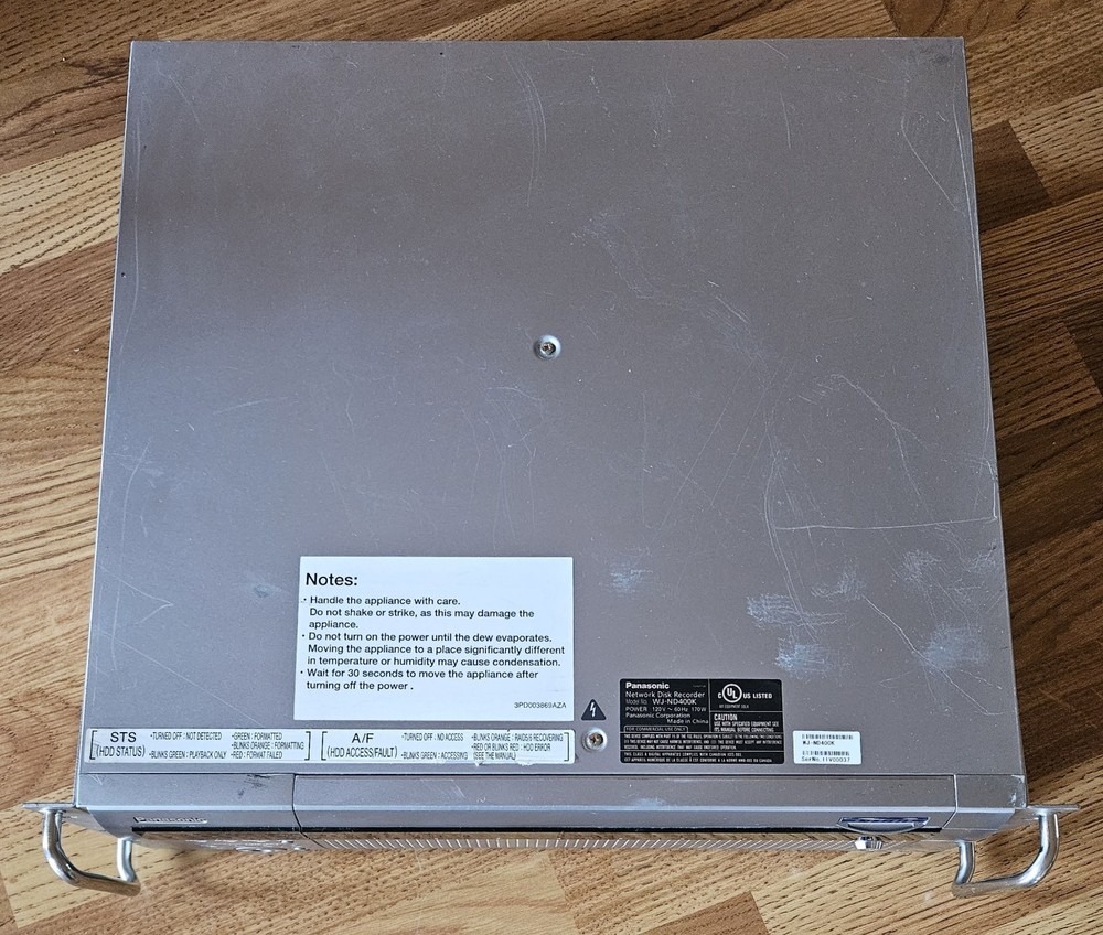 Panasonic NVR WJ-ND400K Network Disk Recorder