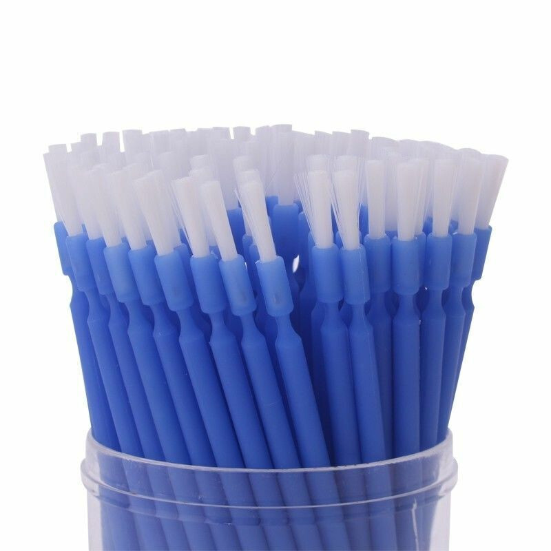 1000 Pcs Dental Disposable Micro Applicator Bendable Brush Long Shank Blue