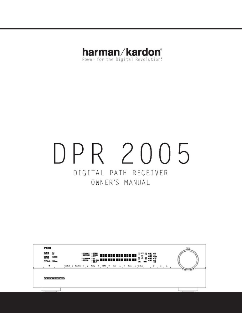 Harman Kardon DPR-2005 Receiver Owners Manual