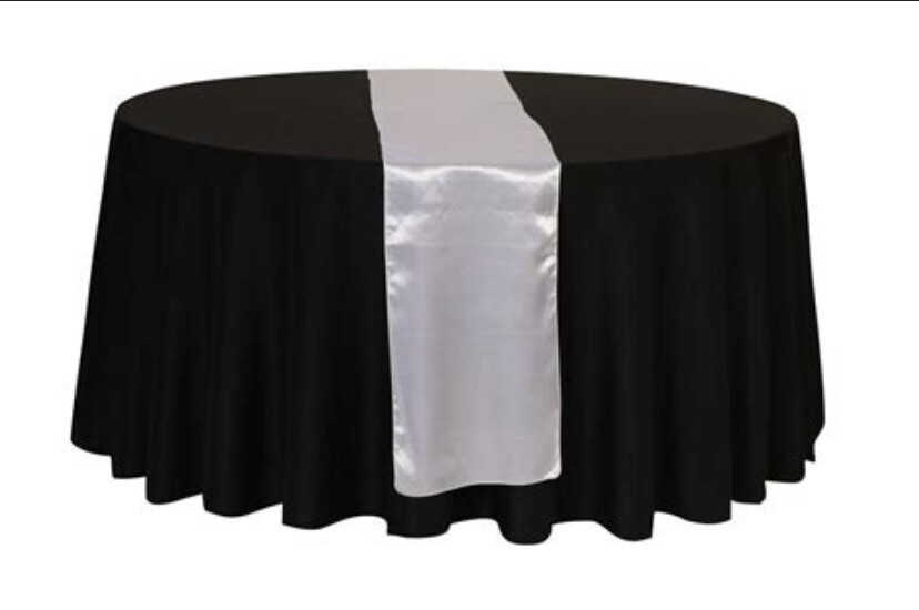 LTC 6 x 100 inch Satin Sash Table Runner SILVER 8 pack