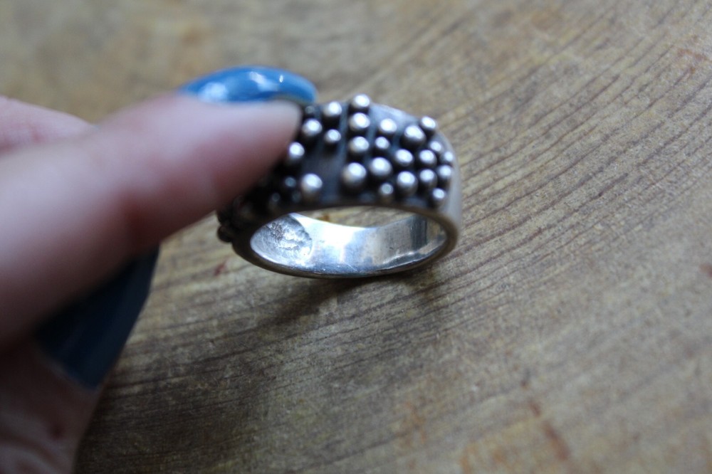 Sterling Silver DOT Design Ring size 8.5