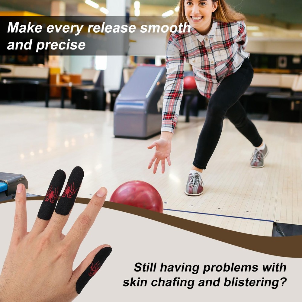 120Pcs Spider Bowling Balls Finger Tape Strips, Elastic Protector Finger Insert