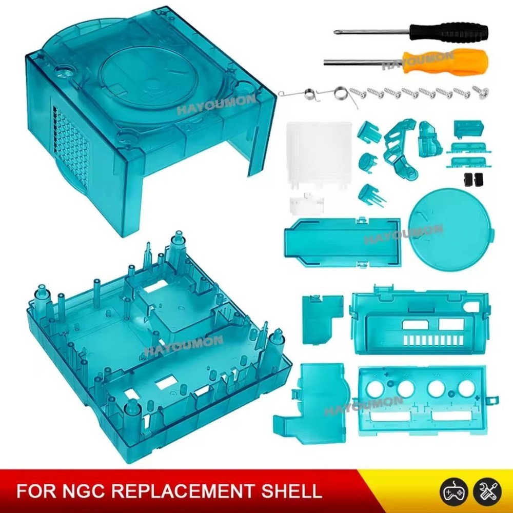 Gamecube Full Replacement Console Shell Housing Ice Blue Gameboy Player