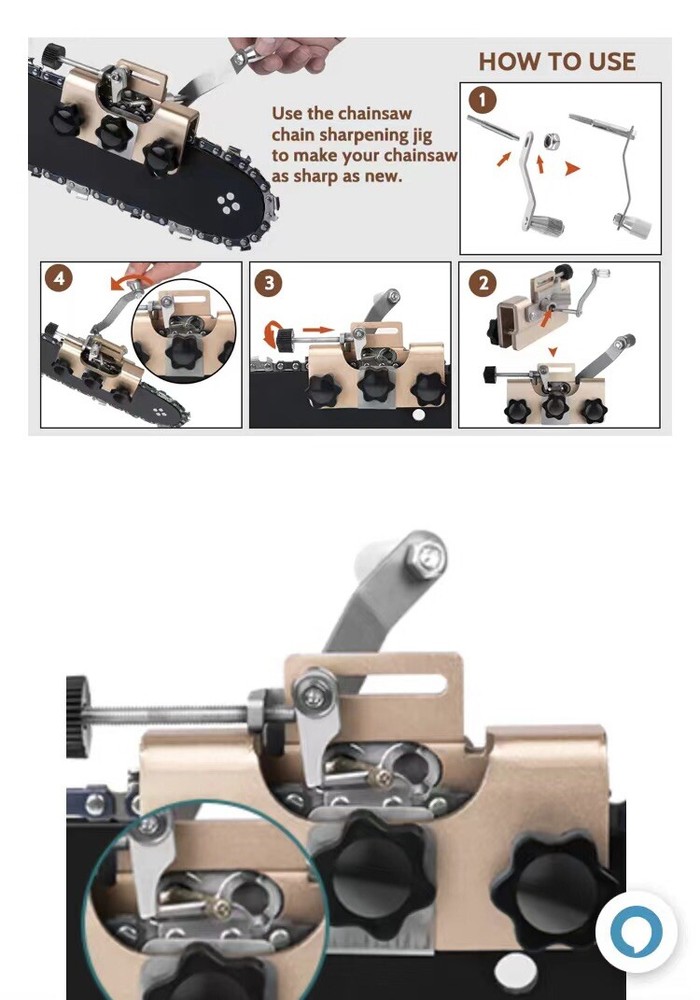 with 3 Pcs Sharpening Bits, Portable Chainsaw Chain Sharpener Tool