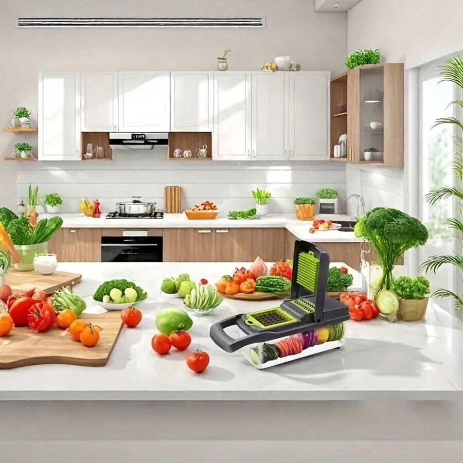16 in 1 Vegetable Chopper & Spiralizer with Food Container Home & Kitchen Tools