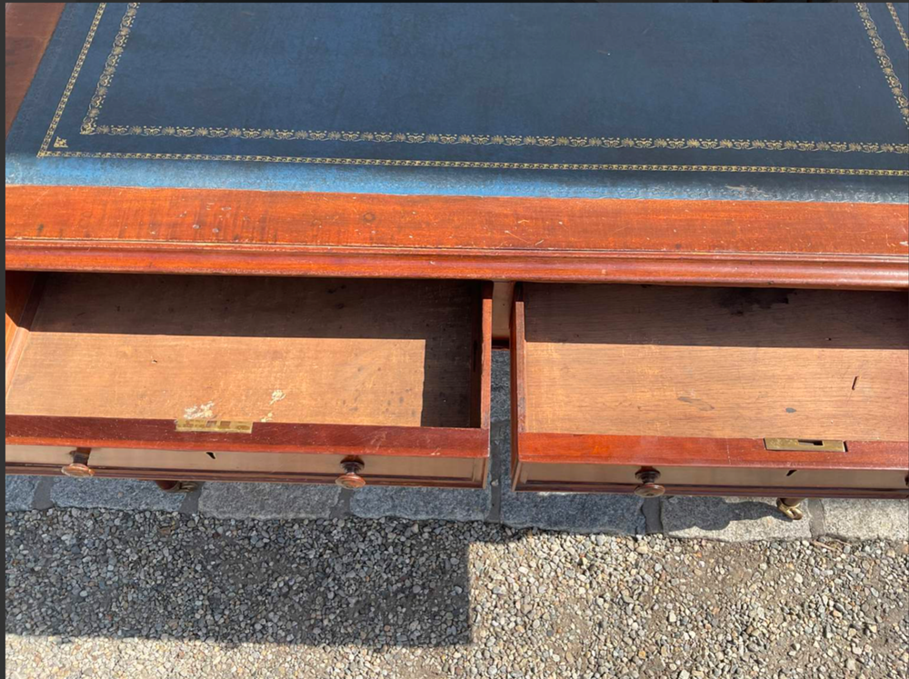 Vintage Mahogany Leather Top Writing Desk