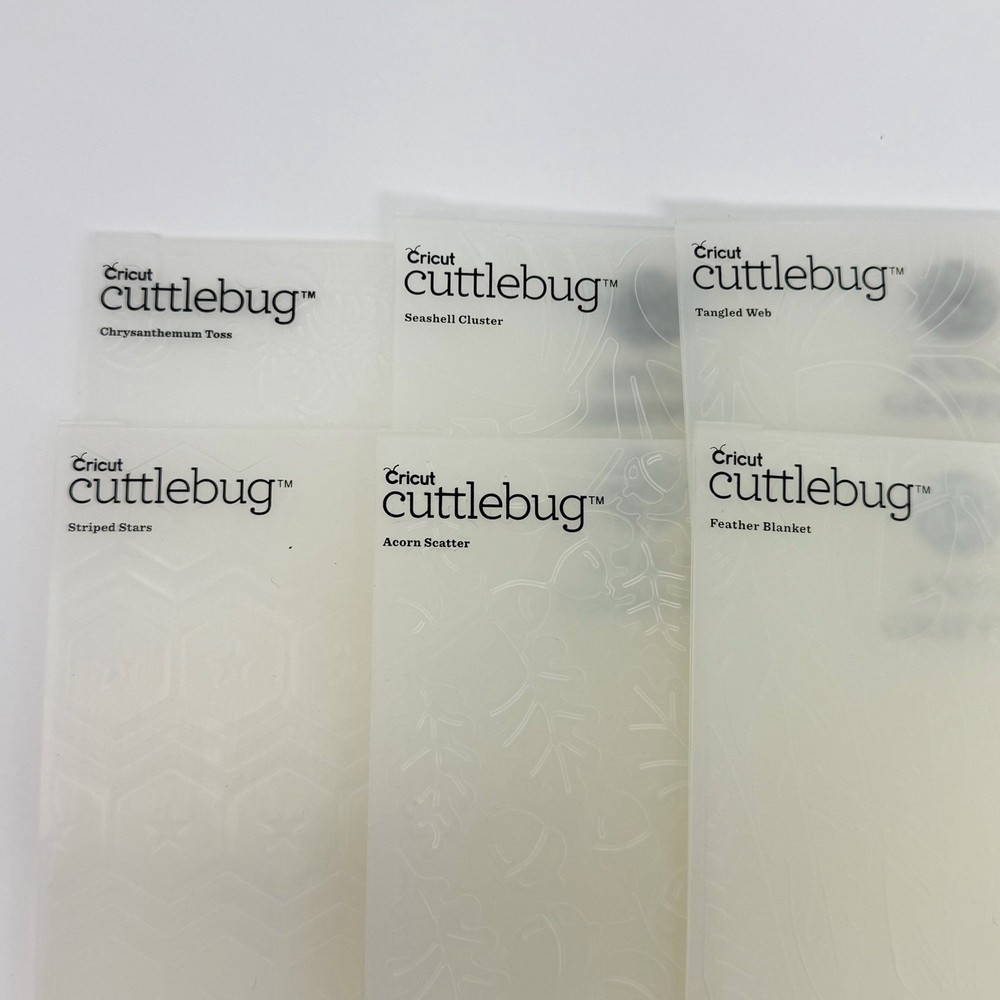 Anna Griffin Cricut Cuttlebug 5”x7” Embossing Folders Border Summer Fall Set 6