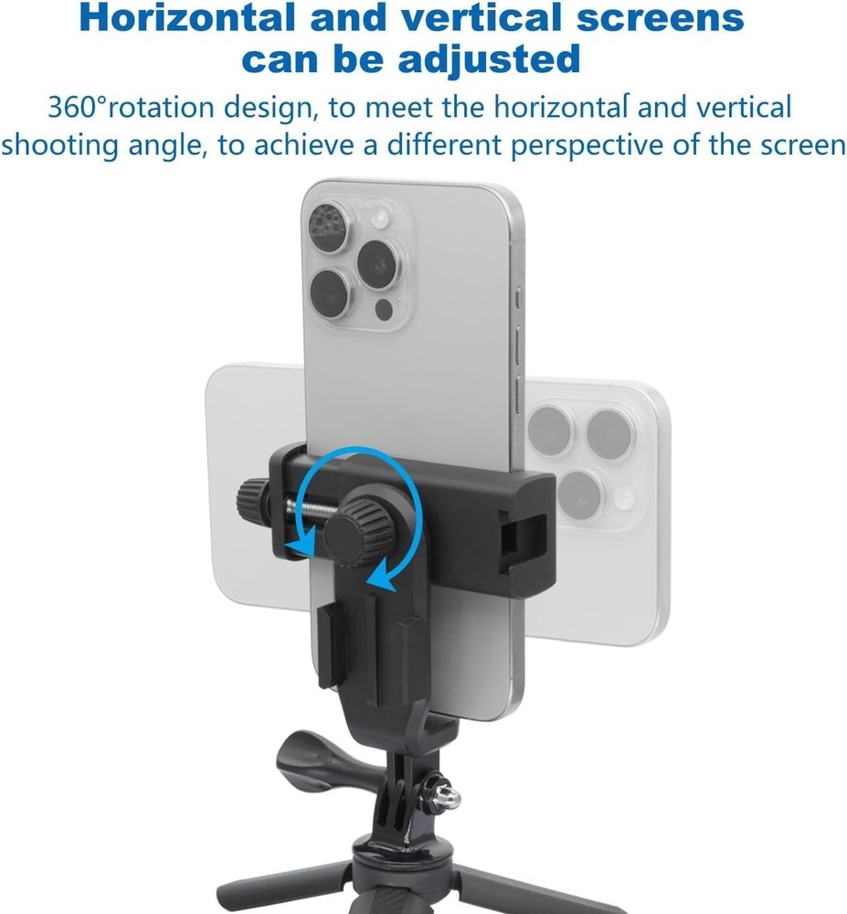 Suptig Phone Holder for Tripod, Action Camera Tripod Mount Adapter...