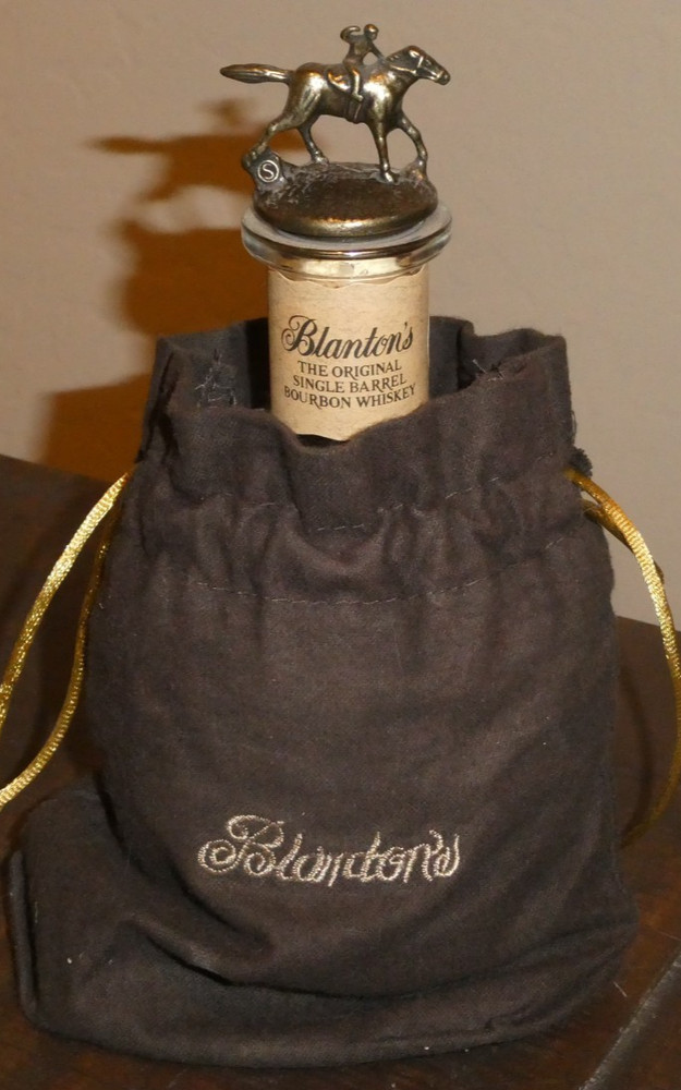 Empty Blanton's Bottle Bourbon Whiskey "S" Stopper and bag!!