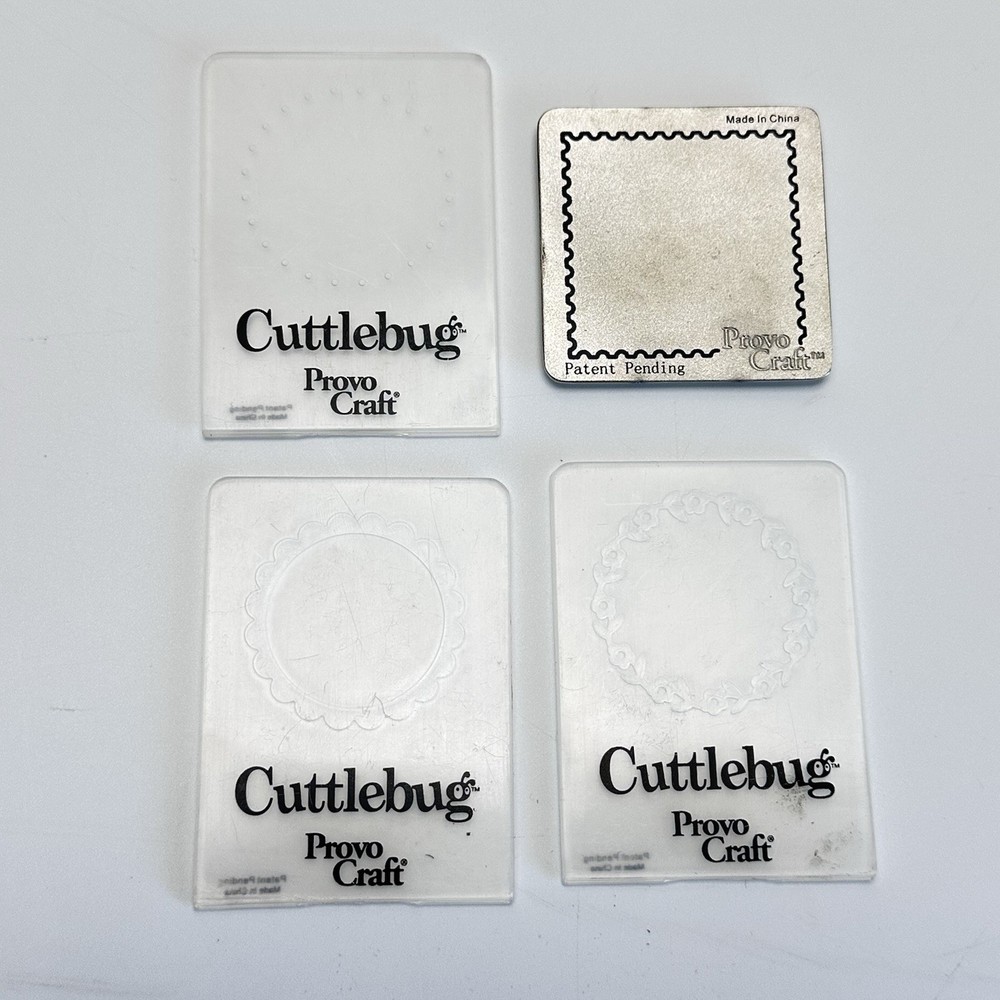 Provo Craft Cuttlebug Postage Stamp Embossing Folders 4pc Set Used