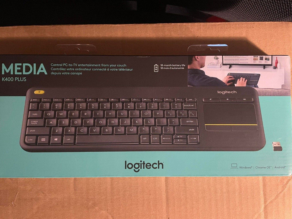 Logitech Media K400 Plus Wireless Keyboard  - Black With Built In Touchpad