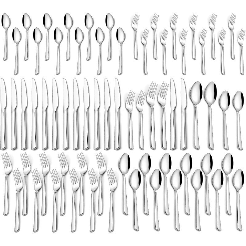 60 Piece Silverware Set For 12 Stainless Steel Flatware Tableware Set Cutlery