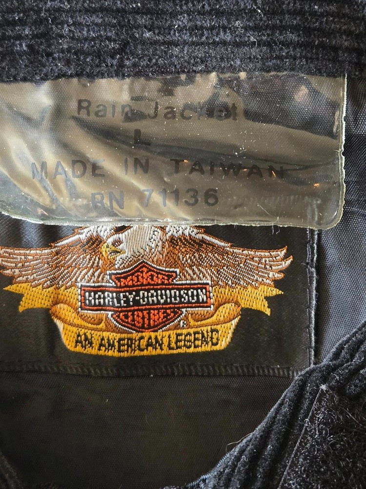 Size Large 2pc Harley Davidson Black Rain Suit