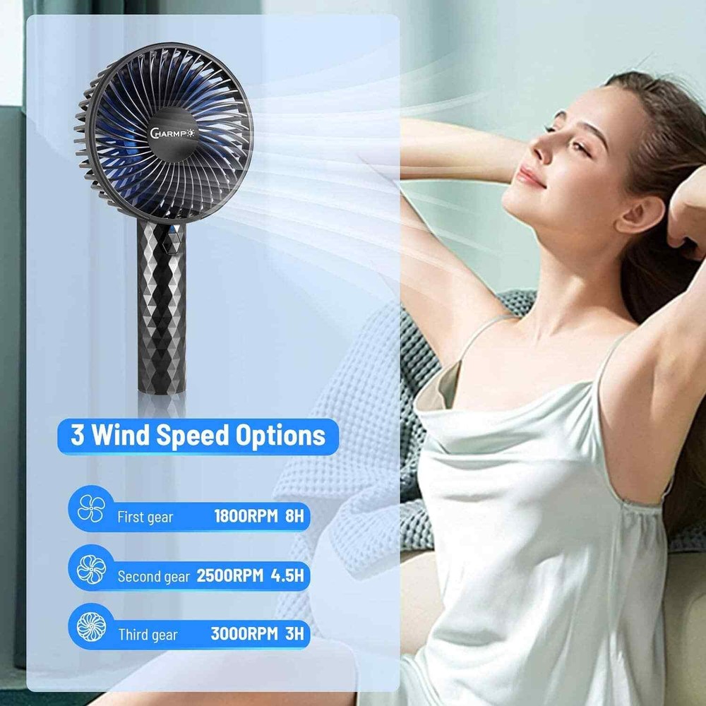 Rechargeable Handheld Mini Fan with 3 Speeds