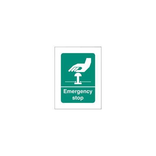 RT06842 EMERGENCY STOP SIGN Vinyl Self Adhesive 26005E