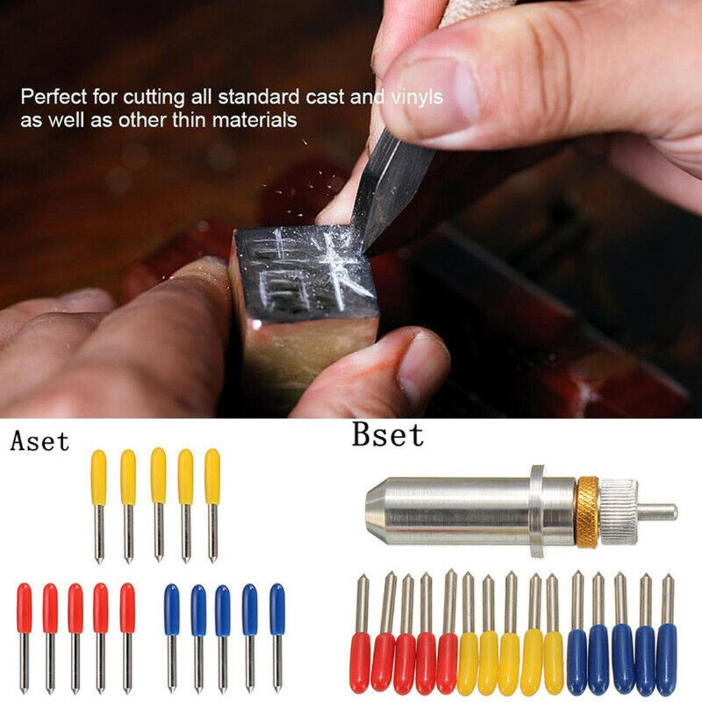 30° 45° 60° PC Roland GCC Cutting Plotter Cutter Blade Tool w/ Holder Kit