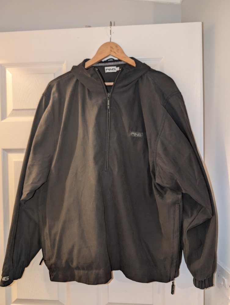 Ping Size Large 1/2 Zip Jacket/ Shower Pullover Good Condition Dark Grey/Black
