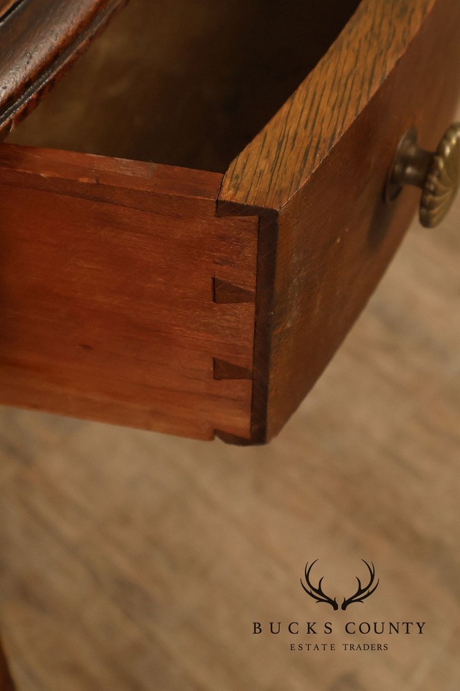 Antique Victorian Oak Partner's Writing Desk