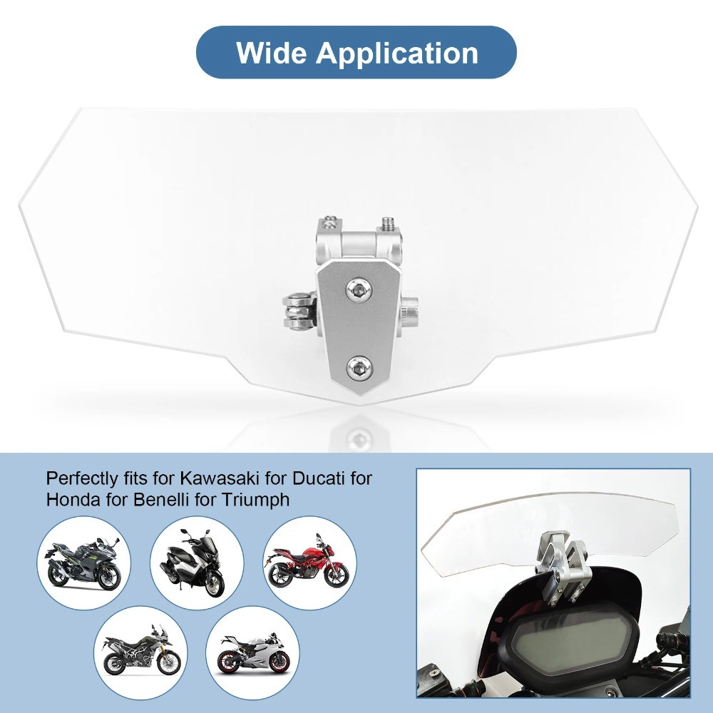 Motorcycle General Adjustable Windscreen Wind Deflector Windshield Sturdy