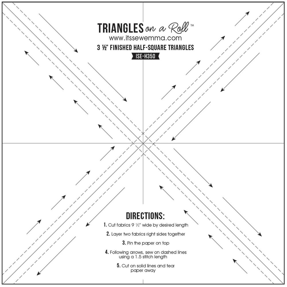 Triangles On A Roll H350 Half Square, 3.5"