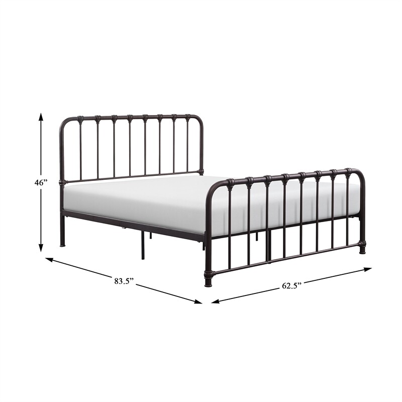 Lexicon Bethany Queen Metal Platform Bed in Dark Bronze