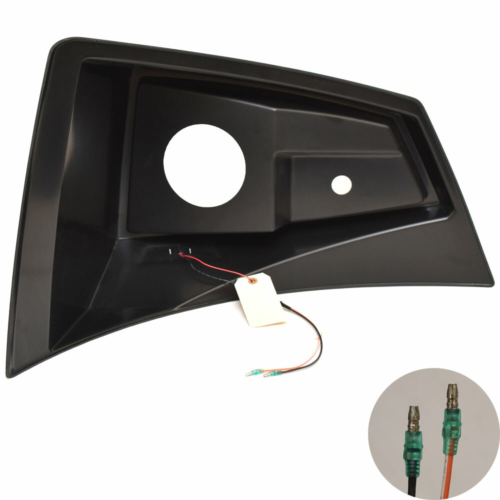 Tracker Boat Blank Speaker Side Panel | w/ LED Light Black Plastic
