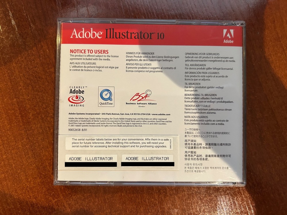 Adobe Illustrator 10 Upgrade MAC/Apple OS Computer CD