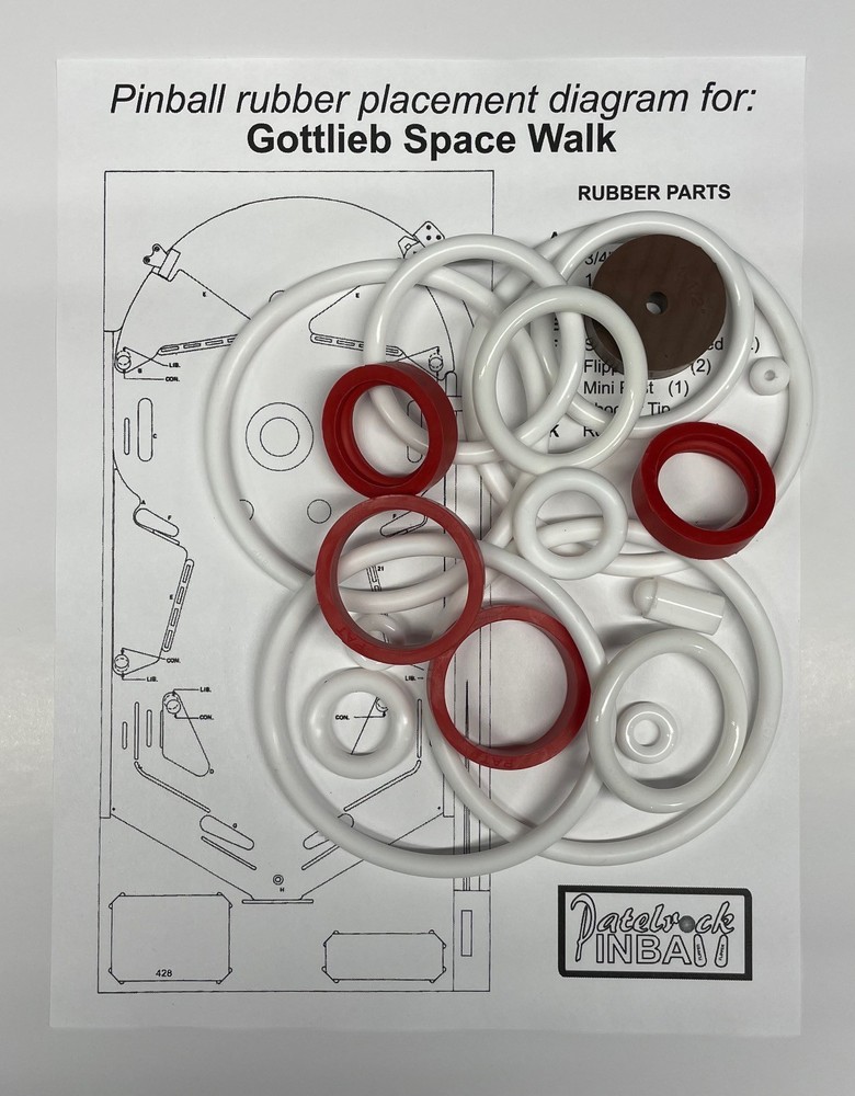 1979 Gottlieb Space Walk Pinball Machine Rubber Ring Kit