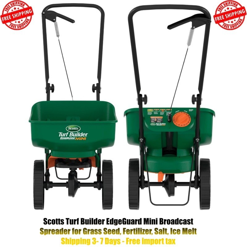 Scotts Turf Builder EdgeGuard Mini Broadcast Spreader for Grass Seed, Fertilizer