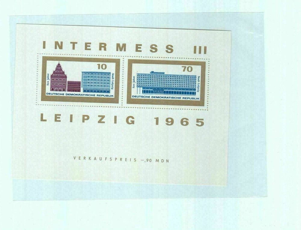 INTERMESS 111, LEIPZIG 1965 , 2 UNMOUNTED MINT SHEETS