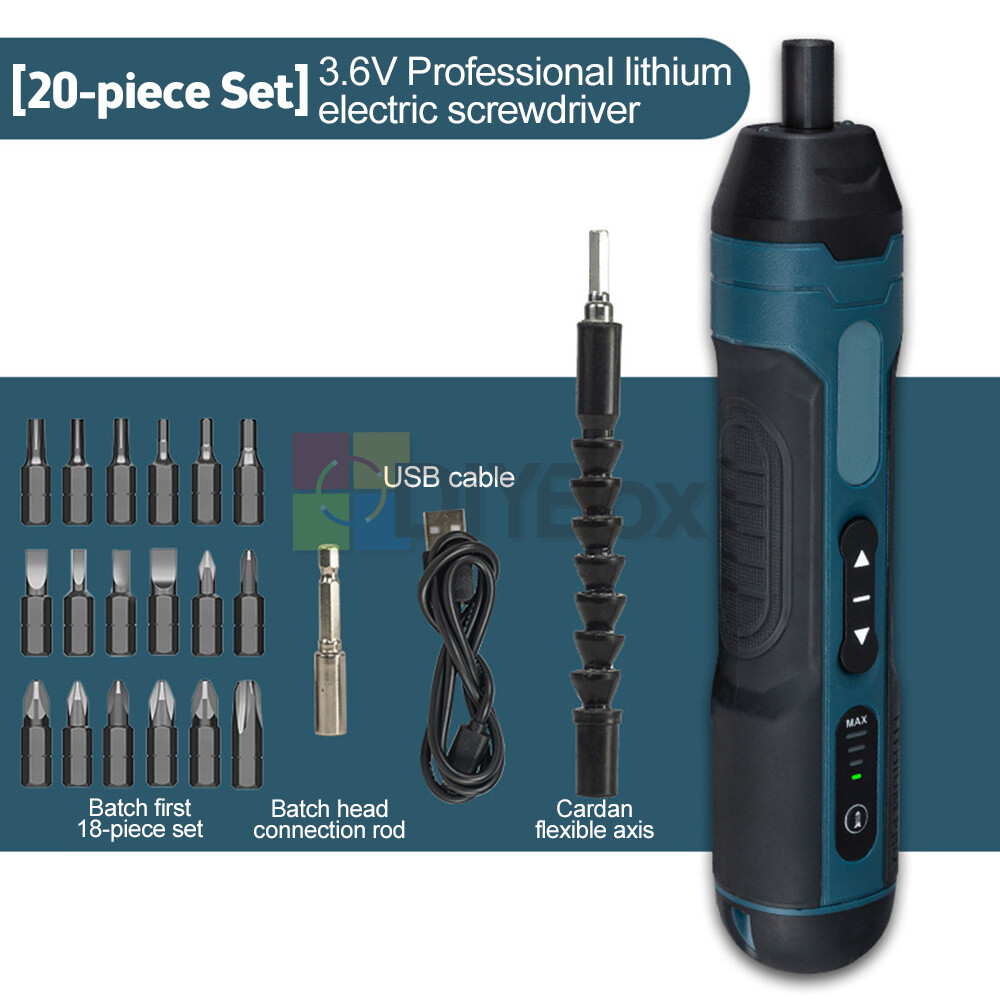 Cordless Electric Screwdriver Rechargeable Drill Mini Torque Adjustment Power