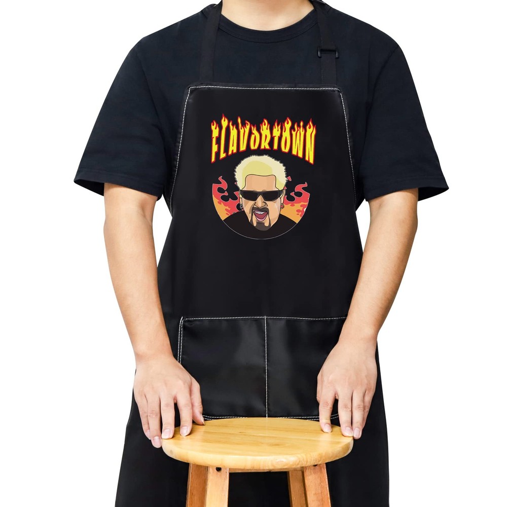 Chef Kitchen Apron With Pockets Kitchen Food Fans Gift Chef Adjustable Apron ...