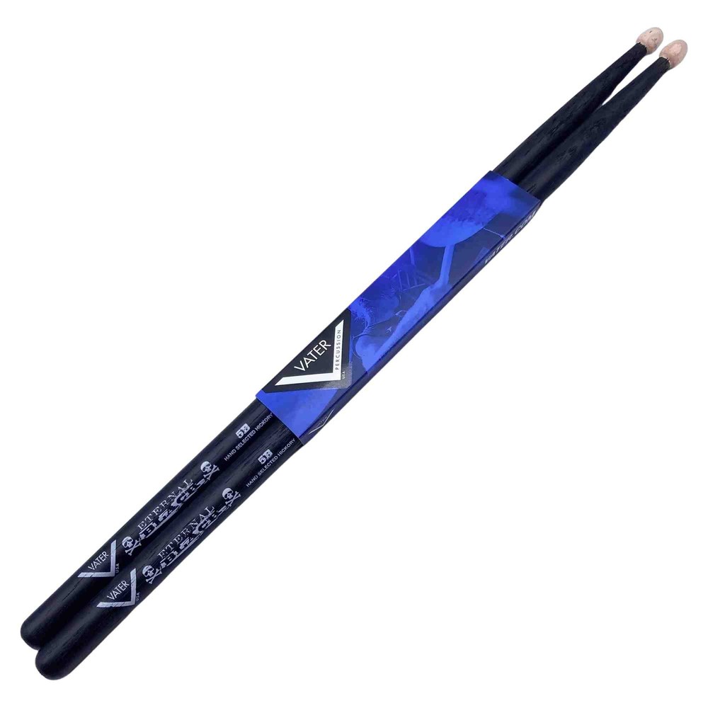 Vater Eternal Black 5B Wood Tip Drumsticks
