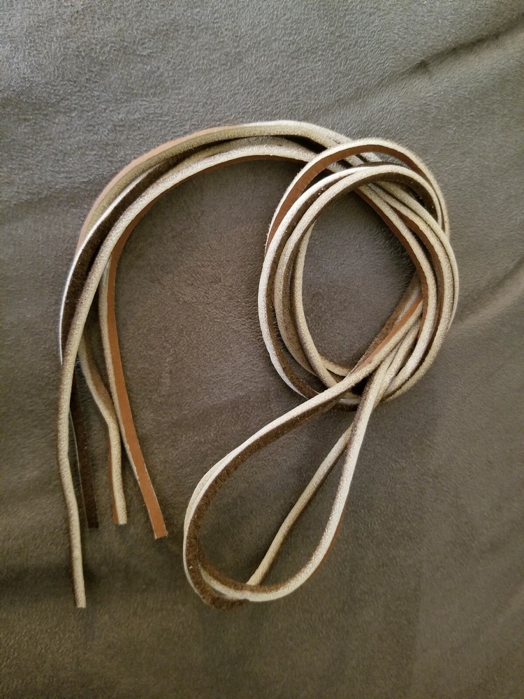 1 PAIR (2) MEDIUM BROWN - 42" Rawhide Leather Shoelaces Strings Boat Boot Lace