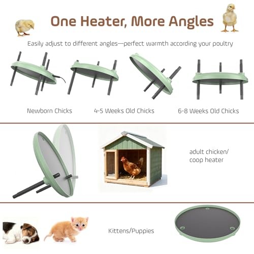 Brooder Heater for Chicks,12inch Metal Heating Plate, Adjustable Height &