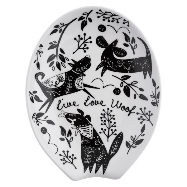Karma B&W Dog Ceramic Spoon