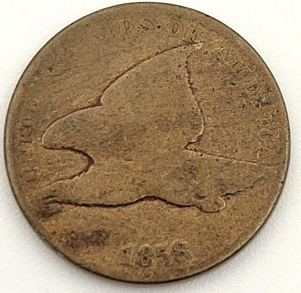 1858 US FLYING EAGLE PENNY AG DETAILS