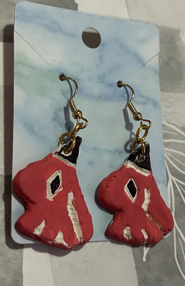 Pink Wizard Bunny Clay Earrings